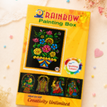Hancraft cloth emboss painting DIY kit with random floral design, fabric painting colours, brush, palette, and 3D art craft supplies for kids and adults