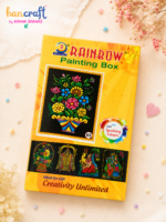 Hancraft cloth emboss painting DIY kit with random floral design, fabric painting colours, brush, palette, and 3D art craft supplies for kids and adults