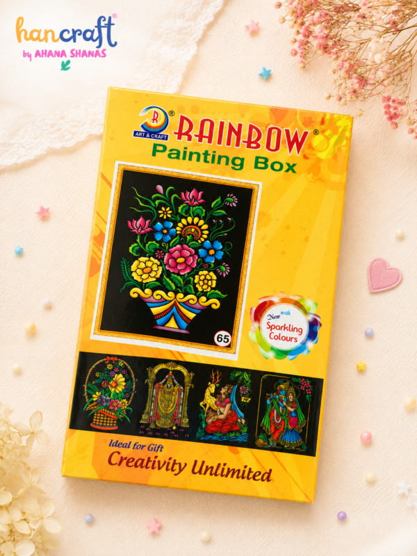 Hancraft cloth emboss painting DIY kit with random floral design, fabric painting colours, brush, palette, and 3D art craft supplies for kids and adults