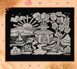 Hancraft cloth emboss painting DIY kit with random floral design, fabric painting colours, brush, palette, and 3D art craft supplies for kids and adults