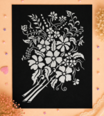 Hancraft cloth emboss painting DIY kit with random floral design, fabric painting colours, brush, palette, and 3D art craft supplies for kids and adults