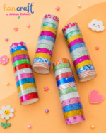 Hancraft kawaii glitter washi tape set with multicolor decorative adhesive tape rolls for journaling scrapbooking DIY crafts and gift wrapping