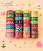 Hancraft kawaii glitter washi tape set with multicolor decorative adhesive tape rolls for journaling scrapbooking DIY crafts and gift wrapping