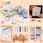 Hancraft kawaii glitter washi tape set with multicolor decorative adhesive tape rolls for journaling scrapbooking DIY crafts and gift wrapping