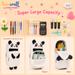 Hancraft kawaii panda pencil case with zipper cute panda pencil pouch for school stationery supplies and travel organisation