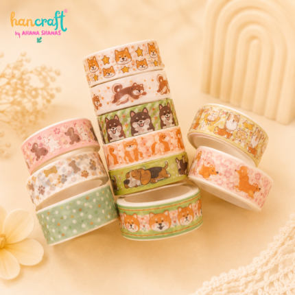Hancraft kawaii washi tape set with multicolor decorative adhesive tape rolls for journaling scrapbooking DIY crafts and gift wrapping
