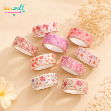 Hancraft kawaii washi tape set with multicolor decorative adhesive tape rolls for journaling scrapbooking DIY crafts and gift wrapping