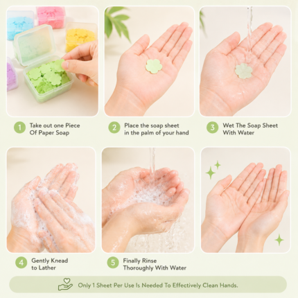 Hancraft kawaii paper soap tube with portable scented soap sheets for travel school camping hand washing and daily hygiene