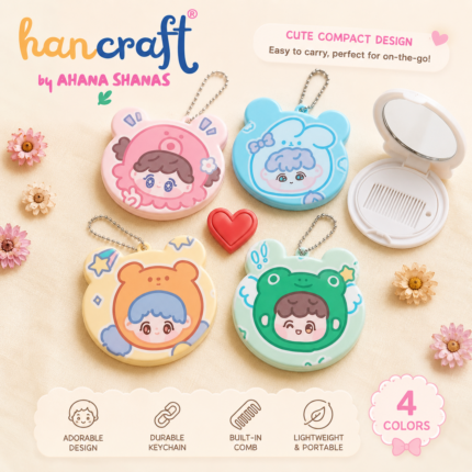 Cute kawaii folding mirror comb for girls by Hancraft