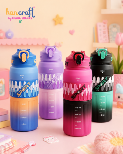 Premium sports sipper bottle with leakproof lid and gradient design for school gym travel