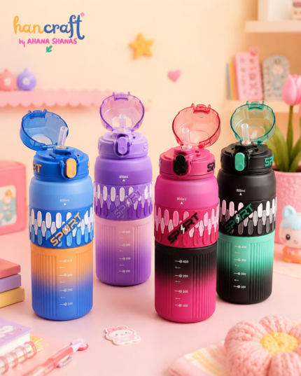 Premium sports sipper bottle with leakproof lid and gradient design for school gym travel