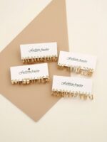 Gold Plated Pearl Half Hoop Earrings | Cute Korean Aesthetic Jewellery for Girls - Image 2
