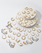 Gold Plated Pearl Half Hoop Earrings | Cute Korean Aesthetic Jewellery for Girls - Image 3