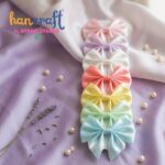 Large satin ribbon bow hair clip for girls and women in Korean aesthetic style