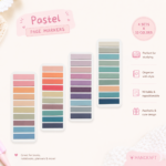 Pastel transparent sticky index tabs with 200 sheets waterproof writable self adhesive page markers for books journals planners and study notes