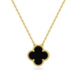 gold clover pendant necklace aesthetic minimal jewellery for women