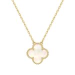 gold clover pendant necklace aesthetic minimal jewellery for women