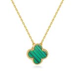 gold clover pendant necklace aesthetic minimal jewellery for women