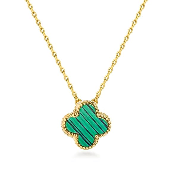 gold clover pendant necklace aesthetic minimal jewellery for women