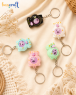 Face Changer Keychain – Cute Cat Rock Paper Scissors Bag Charm for Kids - Image 3
